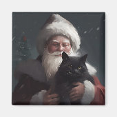 Aimant Tuxedo Chat avec Noël Festif du Père Noël (Devant)