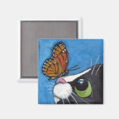 Aimant Tuxedo Chat et Papillon Viceroy (Recto/Verso)