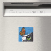 Aimant Tuxedo Chat et Papillon Viceroy (In Situ (Lave-vaisselle))