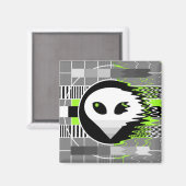 Aimant TV Alien rond (Recto/Verso)
