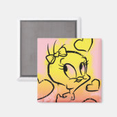 Aimant TWEETY™ Avec des cœurs (Recto/Verso)