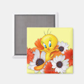 Aimant Tweety Avec Marguerites (Recto/Verso)
