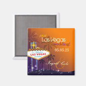 Aimant Twilight Las Vegas Mariage Enregistrer la date (Recto/Verso)