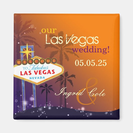 Aimant Twilight Las Vegas Mariage Enregistrer la date (Devant)