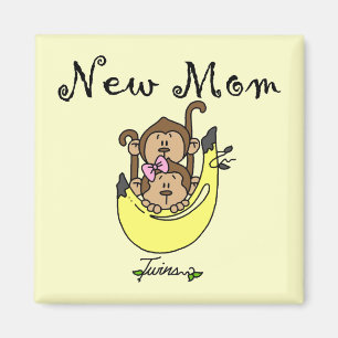 Aimant Twin Boy and Girl New Mom Tshirts