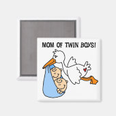 Aimant Twin Boys Maman-Stork Tshirts et cadeaux (Recto/Verso)