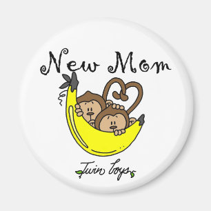 Aimant Twin Boys New Mom Tshirts et cadeaux