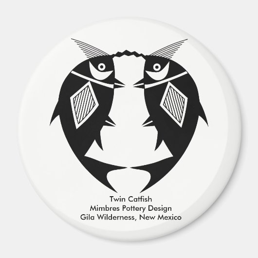 Aimant Twin Catfish, Mimbres Pottery Design (Devant)
