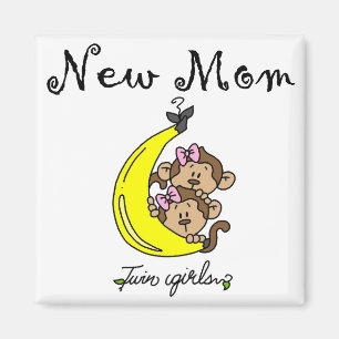 Aimant Twin Girls New Mom T-shirts et cadeaux