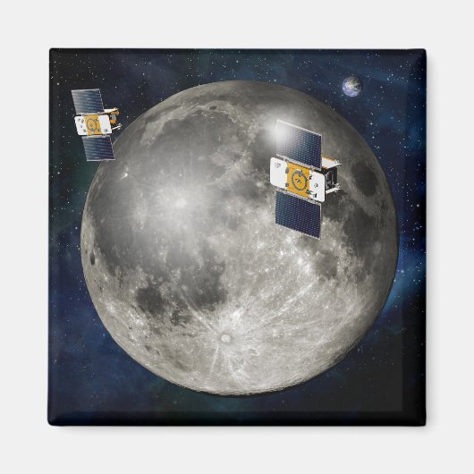 Aimant Twin Grail Spacecraft Orbitant La Lune. (Devant)