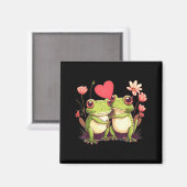 Aimant Two Frogs Valentines Day Love On Couple Frog  (Recto/Verso)