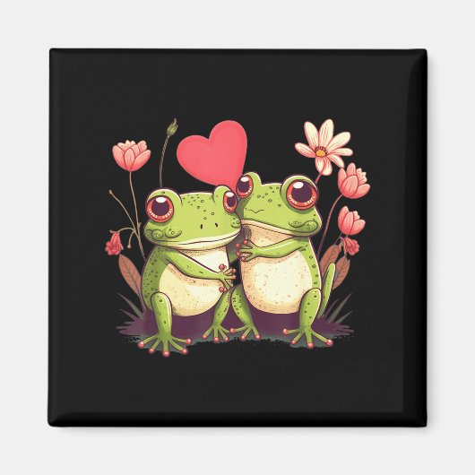 Aimant Two Frogs Valentines Day Love On Couple Frog  (Devant)