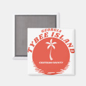 Aimant Tybee Island Chatham Comté de Géorgie (Recto/Verso)