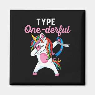 Aimant Type Onederful Dabbing unicorne Type 1 Diabète Awa