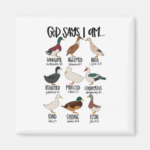 Aimant Types De Canards Christian Dieu Dit Que Je Suis Bi