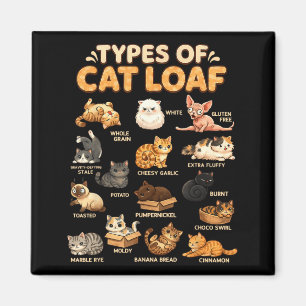 Aimant Types de chat mignon en pain pour enfants garçons