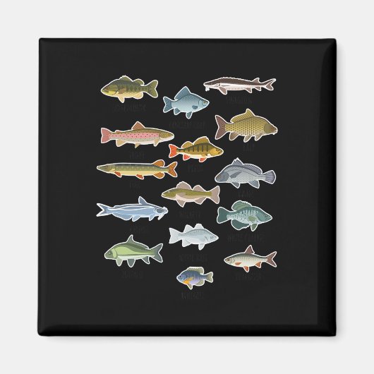Aimant Types de pêche de poissons d'eau douce (Devant)