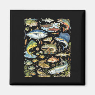 Aimant Types d'espèces de poissons d'eau douce et d'eau s