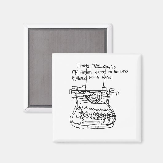 Aimant Typewriter haiku (Recto/Verso)