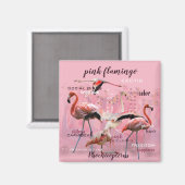 Aimant Typographe rose Flamingo | Customized (Recto/Verso)