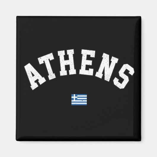 Aimant Typographie athlétique d'Athènes en détresse avec (Devant)