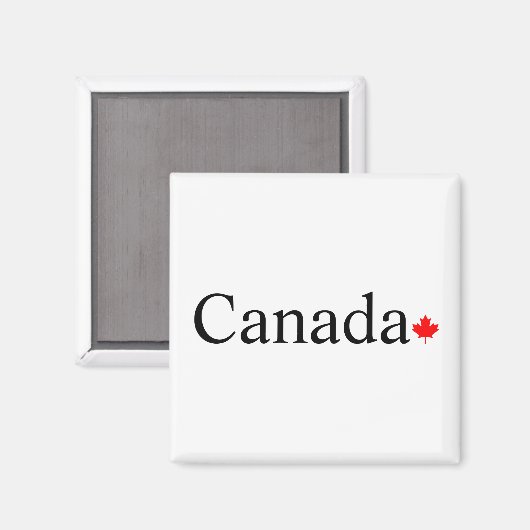Aimant Typographie canadienne à la feuille d'érable rouge (Recto/Verso)
