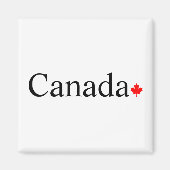 Aimant Typographie canadienne à la feuille d'érable rouge (Devant)
