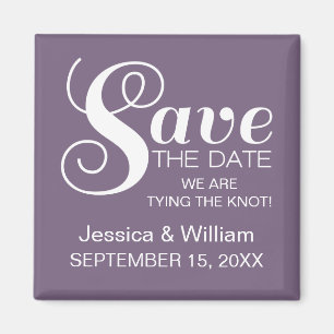 Aimant Typographie chic Enregistrer l'aimant de date, vio