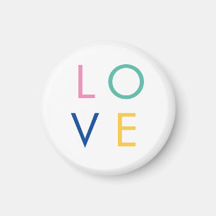 Aimant typographie colorée de la Saint-Valentin AMOUR