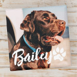 Aimant Typographie Cool simple et moderne Nom et photo<br><div class="desc">Ce design simple et moderne est composé d'une typographie de script simple et moderne. Ajoutez une photo d'animal de compagnie personnalisée.</div>