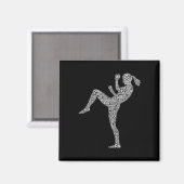 Aimant Typographie de Kickboxer - Kickboxer Mélange Marti (Recto/Verso)