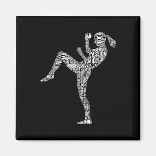 Aimant Typographie de Kickboxer - Kickboxer Mélange Marti