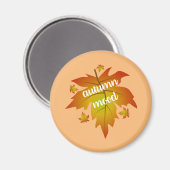 Aimant Typographie de l'humeur d'automne feuille d'érable (Recto/Verso)