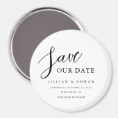 Aimant Typographie De Script Moderne Enregistrer La Date (Recto/Verso)