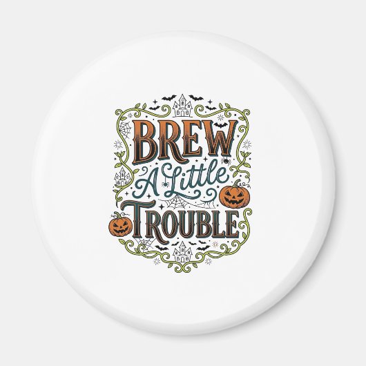 Aimant Typographie de sorcière d'Halloween Brasse Un Peu (Devant)