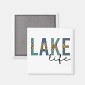 Aimant Typographie d'impression de Lake Life Cheetah (Recto/Verso)