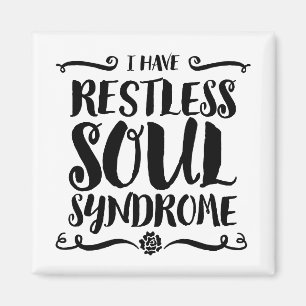 Aimant Typographie du syndrome de l'âme sans repos Hippie