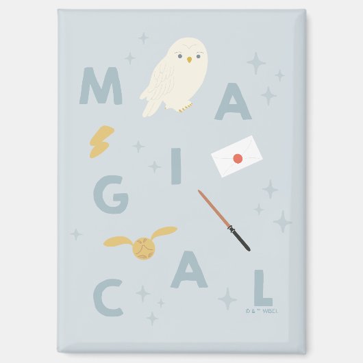 Aimant Typographie « Magique » Graphique Hedwige (Recto)