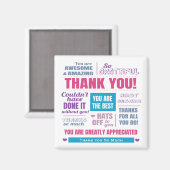 Aimant Typographie moderne du Merci rose (Recto/Verso)