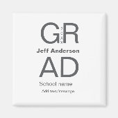 Aimant Typographie moderne graduation simple minimum c (Devant)