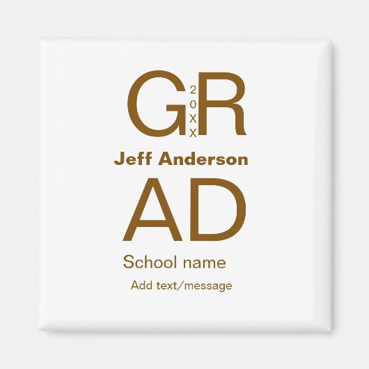 Aimant Typographie moderne graduation simple minimum c (Devant)