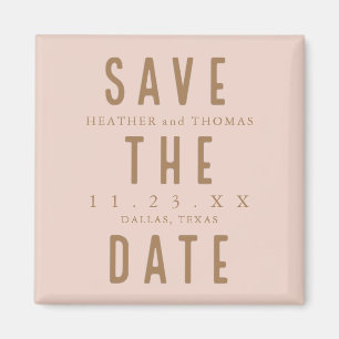 Aimant Typographie moderne Mariage Sauver Les Dates