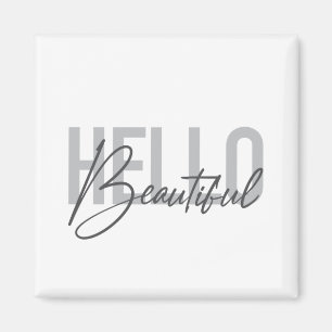 Aimant Typographie moderne, simple, cool Bonjour Belle