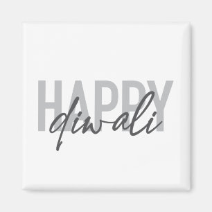 Aimant Typographie moderne, simple, cool Happy Diwali