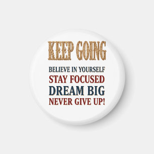 Aimant Typographie Motivationnelle Vintage Continuez
