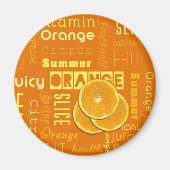 Aimant Typographie orange moderne Fruit Slice (Devant)