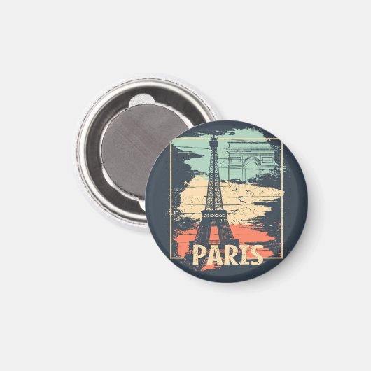 Aimant Typographie parisienne : affiche Eiffel abstraite. (Recto/Verso)