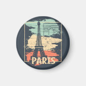 Aimant Typographie parisienne : affiche Eiffel abstraite. (Devant)