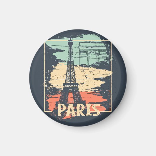 Aimant Typographie parisienne : affiche Eiffel abstraite. (Devant)