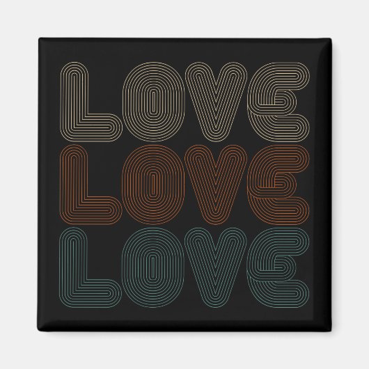 Aimant Typographie simple d'amour rétro Valentine | Magne (Devant)
